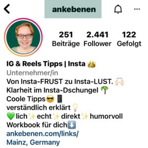 Instagram Benutzername Anke Benen