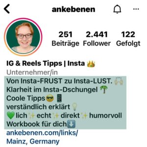 Instagram Profil Steckbrief Anke Benen
