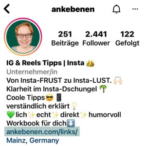 Instagram Profil Webseite Anke Benen